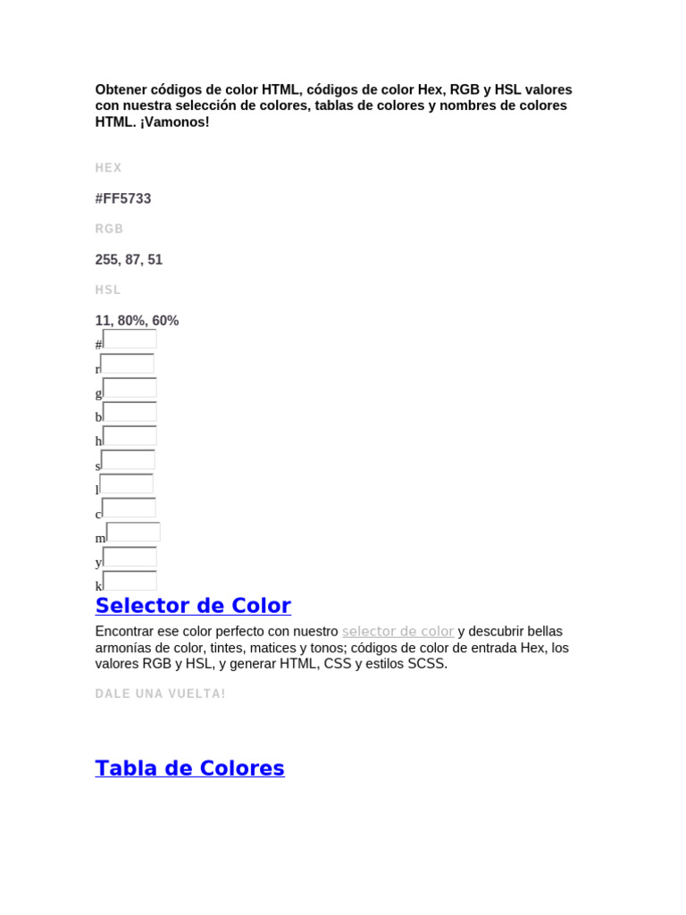 Códigos de Color HTML y Guía de Colores | PDF