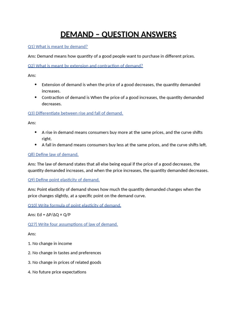 Economics Demand Basics Pdf