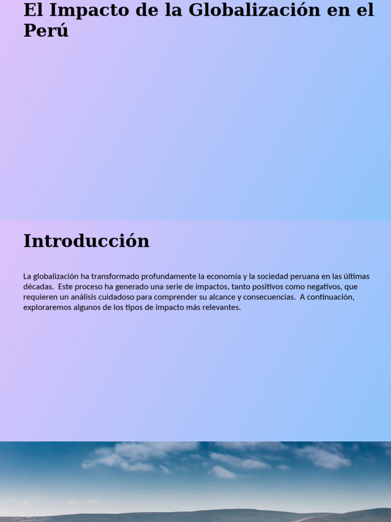 Impacto de la Globalización en Perú | PDF | Globalización | Agricultura