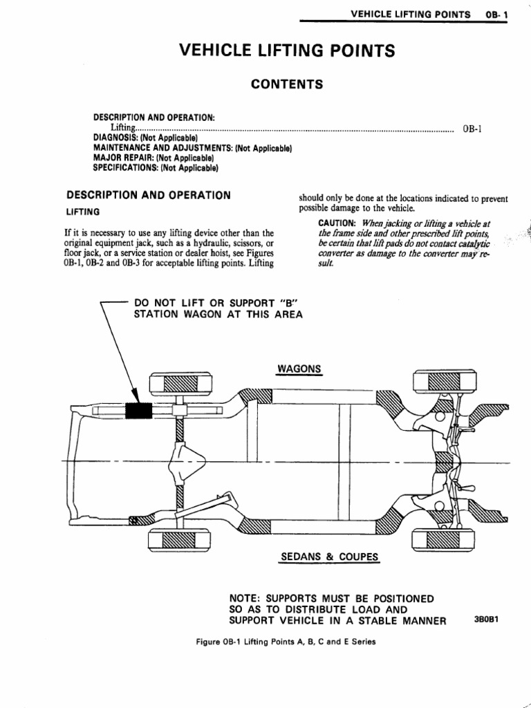 Vehicle Lifting Points: Description and Operation | PDF | Elevator ...