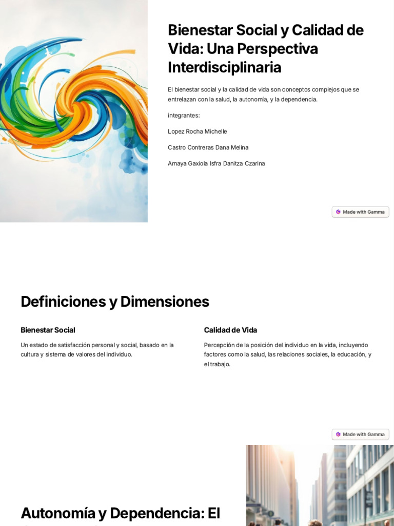 Bienestar y Calidad de Vida | PDF | Calidad de vida | Bienestar