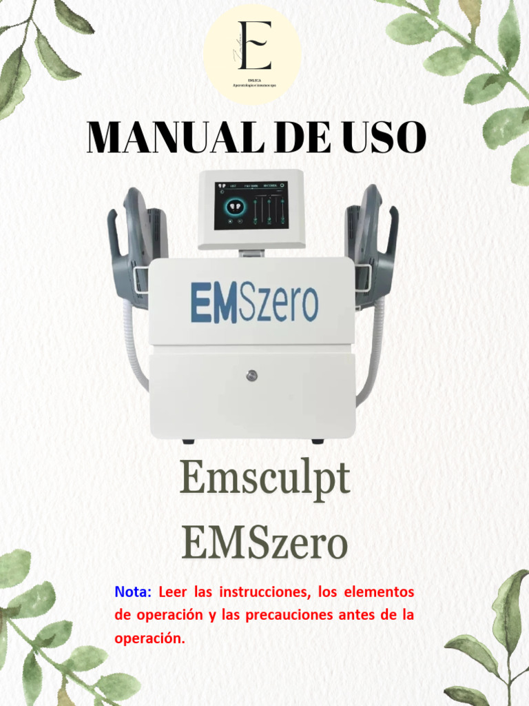 Manual de Uso de la Máquina EMSZERO | PDF | Cambiar | Ventilación ...