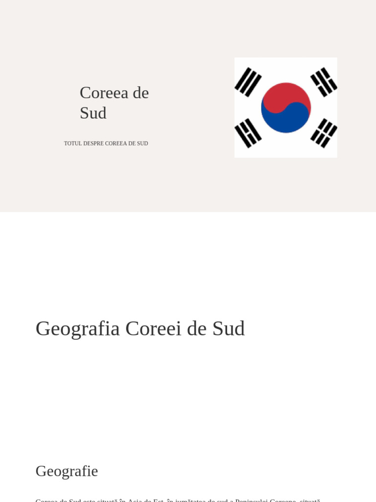 Prezentare Despre Coreea de Sud | PDF