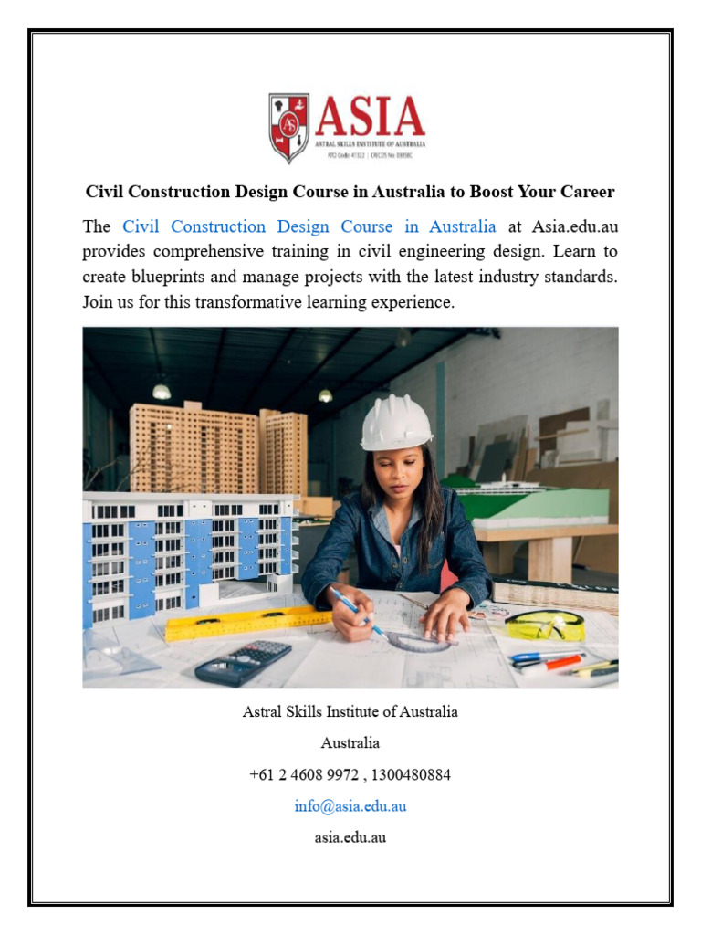 Civil Construction Design Course in Australia To Boost Your Career | PDF