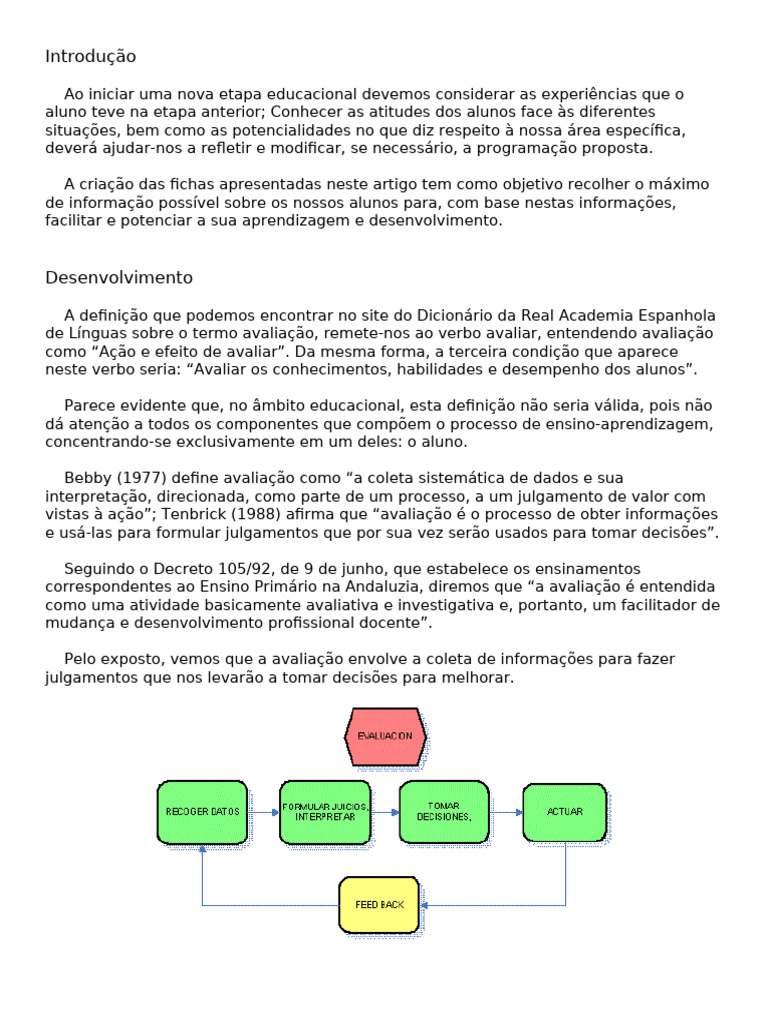 Avaliação Inicial no Ensino Básico | PDF | Aprendizado | Informação