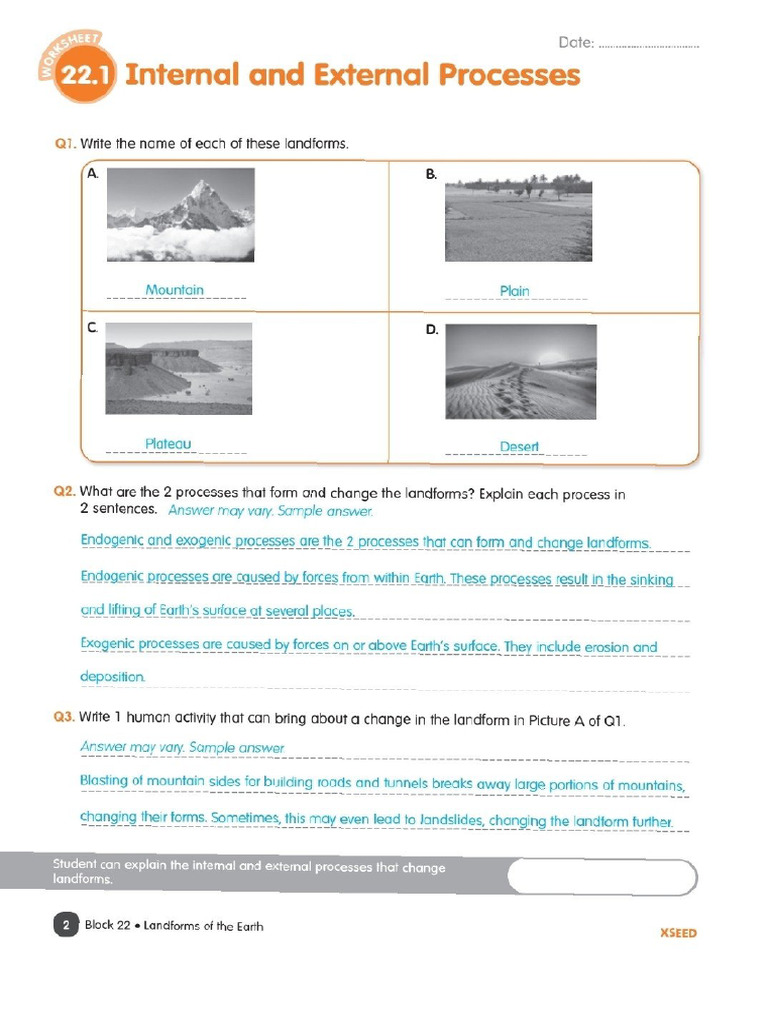 Geo CH - 22 and 23 Workbook (Class - VI) | PDF