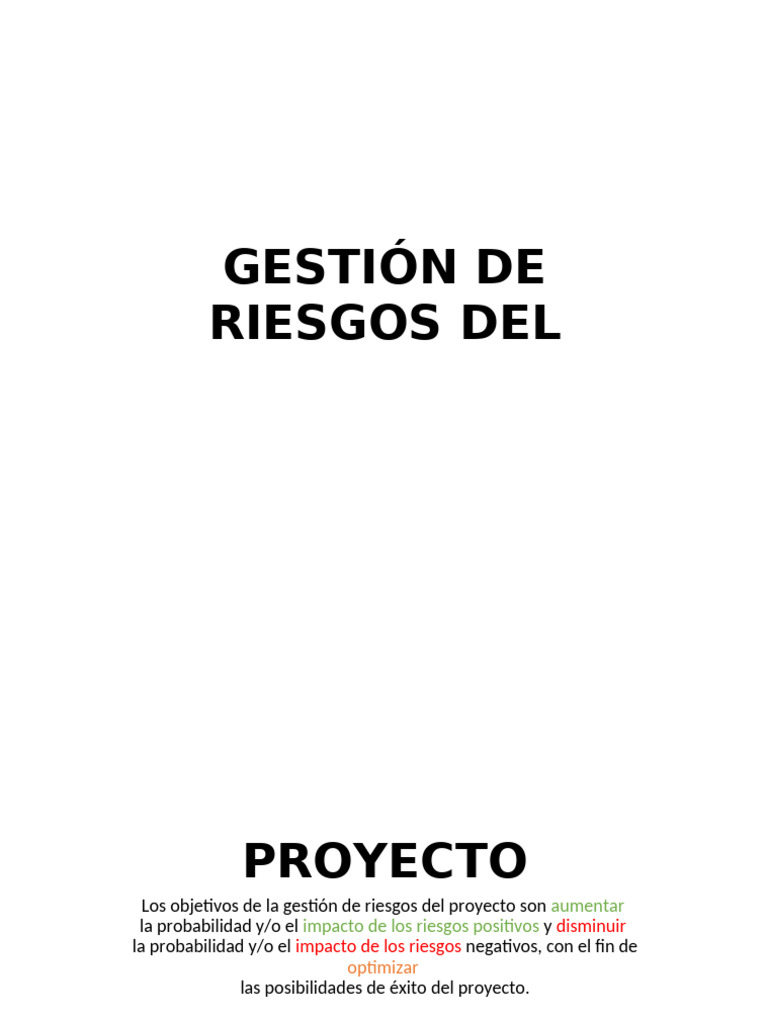 Gestión de Riesgos en Proyectos Efectiva | PDF | Riesgo | Análisis de ...