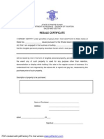 Resale Certificate: PDF Created With Pdffactory Pro Trial Version