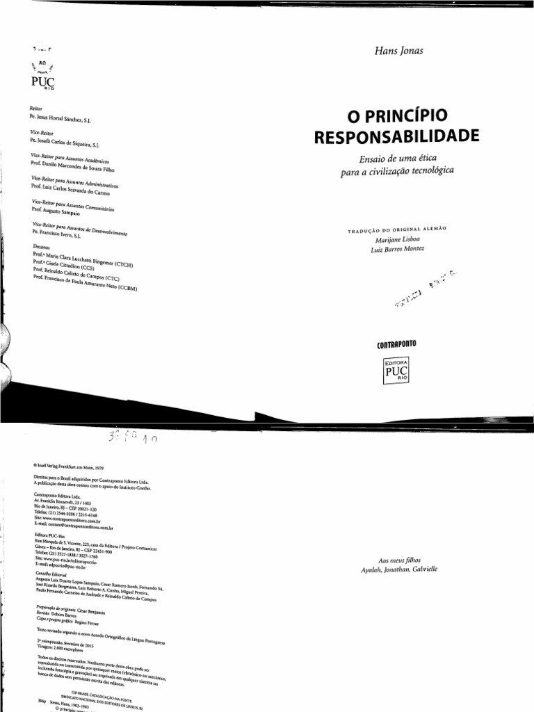 Jonas, Hans. O Princípio Da Responsabilidade | PDF