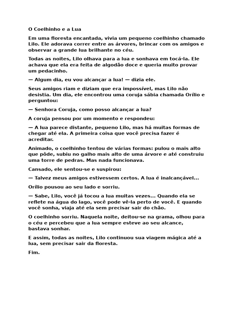 O Coelho e A Lua | PDF
