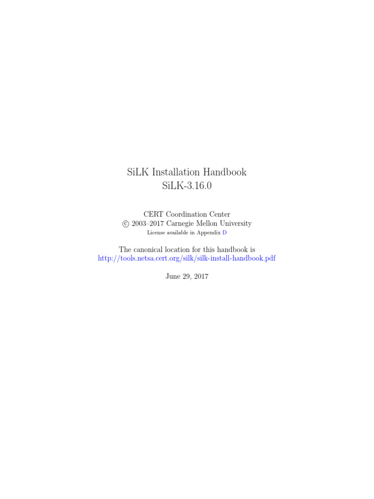 SiLK Installation Handbook Silk 3.16.0 CERT | PDF | Computer File | I Pv6