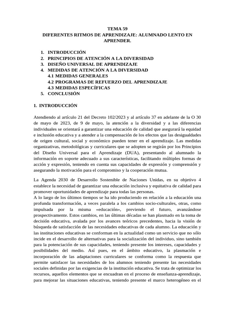 Atención a la Diversidad Educativa | PDF | Aprendizaje | Plan de estudios