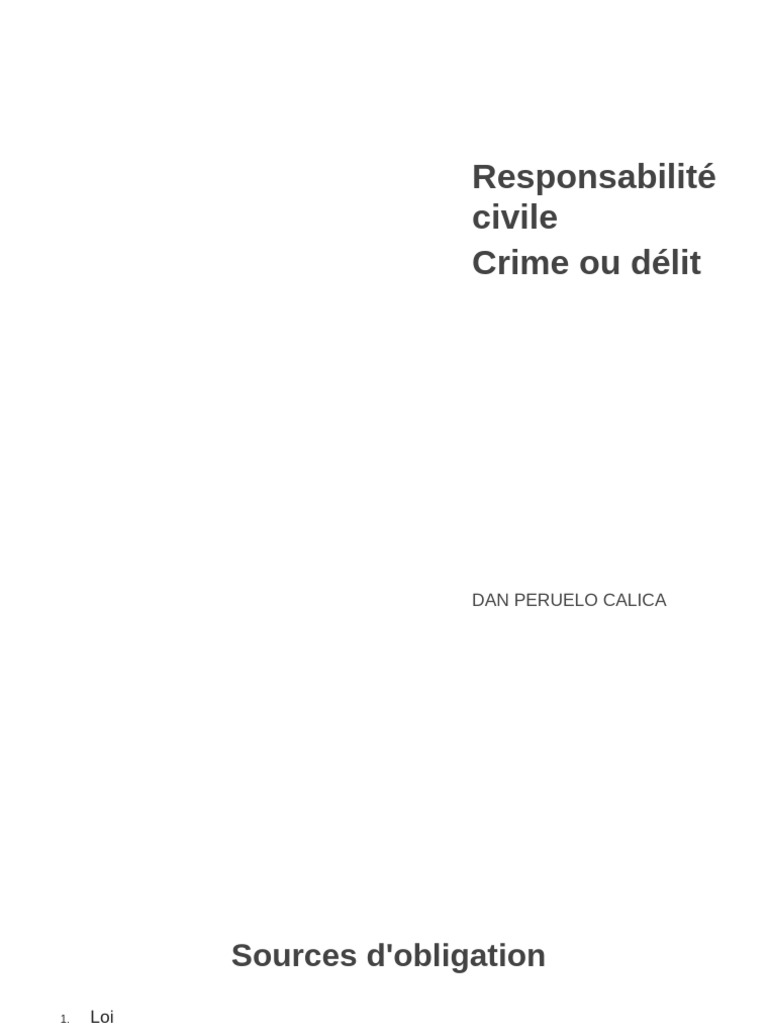 Responsabilité Civile | PDF | Crimes | Crime et violence