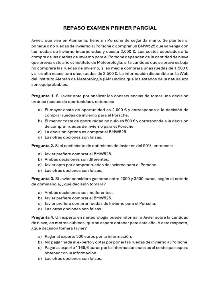 Repaso Examen Primer Parcial | PDF | Inversiones | Euro