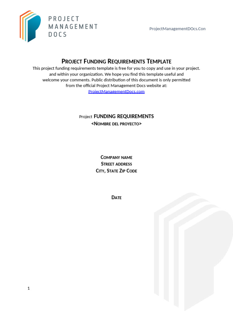 Free Project Funding Template | PDF | Project Management
