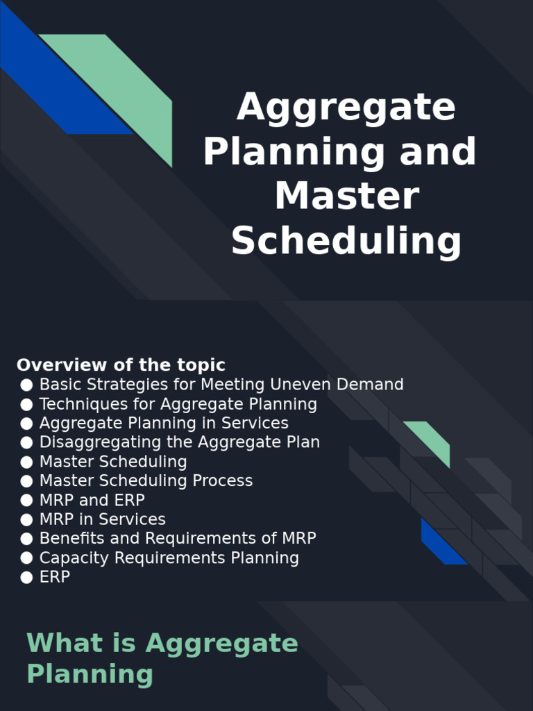 Aggregate Planning and Scheduling Strategies | PDF | Enterprise ...