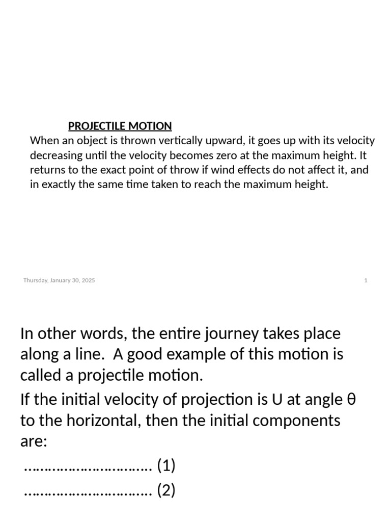 Understanding Projectile Motion Basics | PDF | Physical Quantities ...