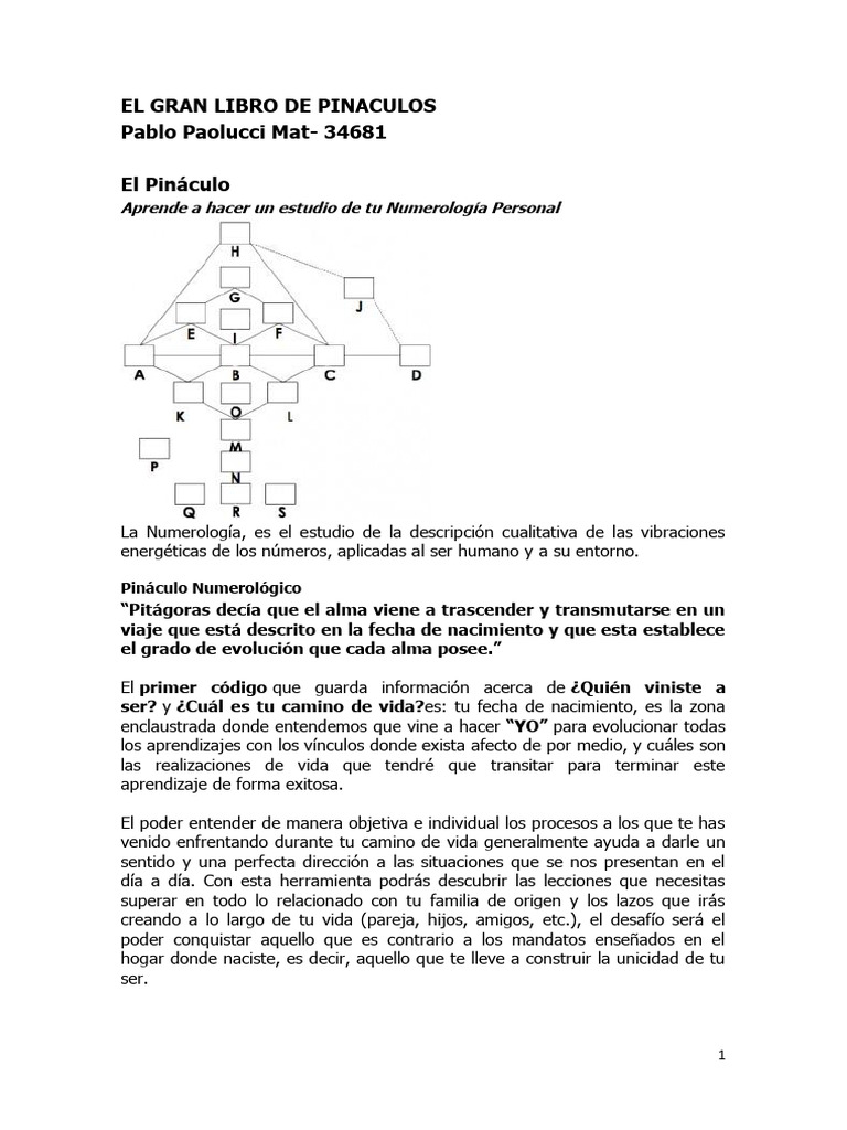 Estudio de Pináculos en Numerología | PDF | Aprendizaje | Karma