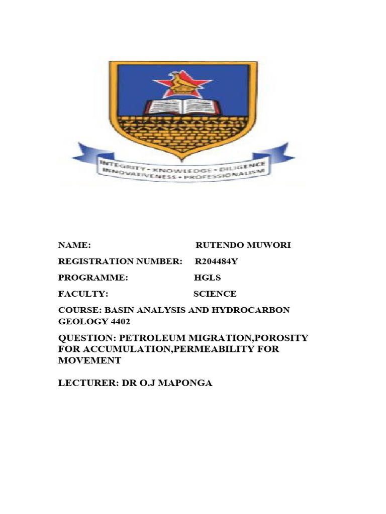 Petroleum Migration Assignment 2 Basin Analysis Final Pdf Petroleum