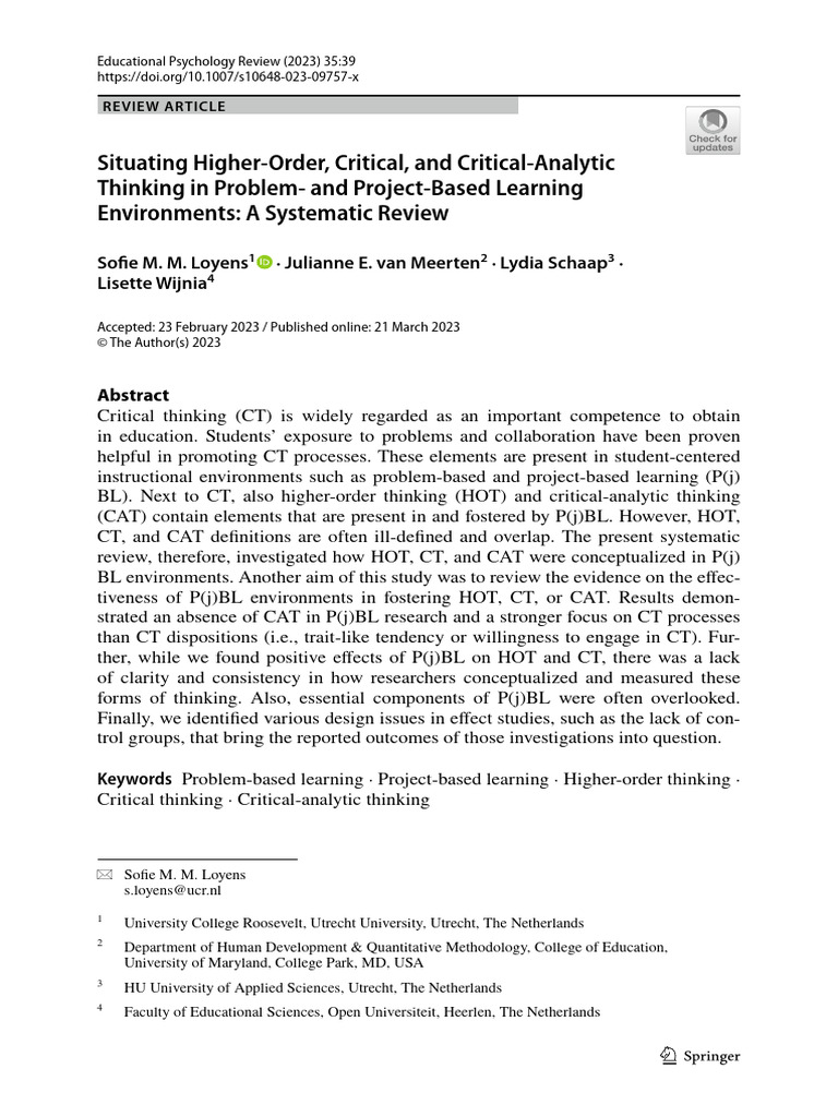 Pjbl 4 Pdf Constructivism Philosophy Of Education Thought