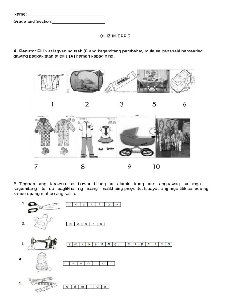 Quiz Epp 5 | PDF
