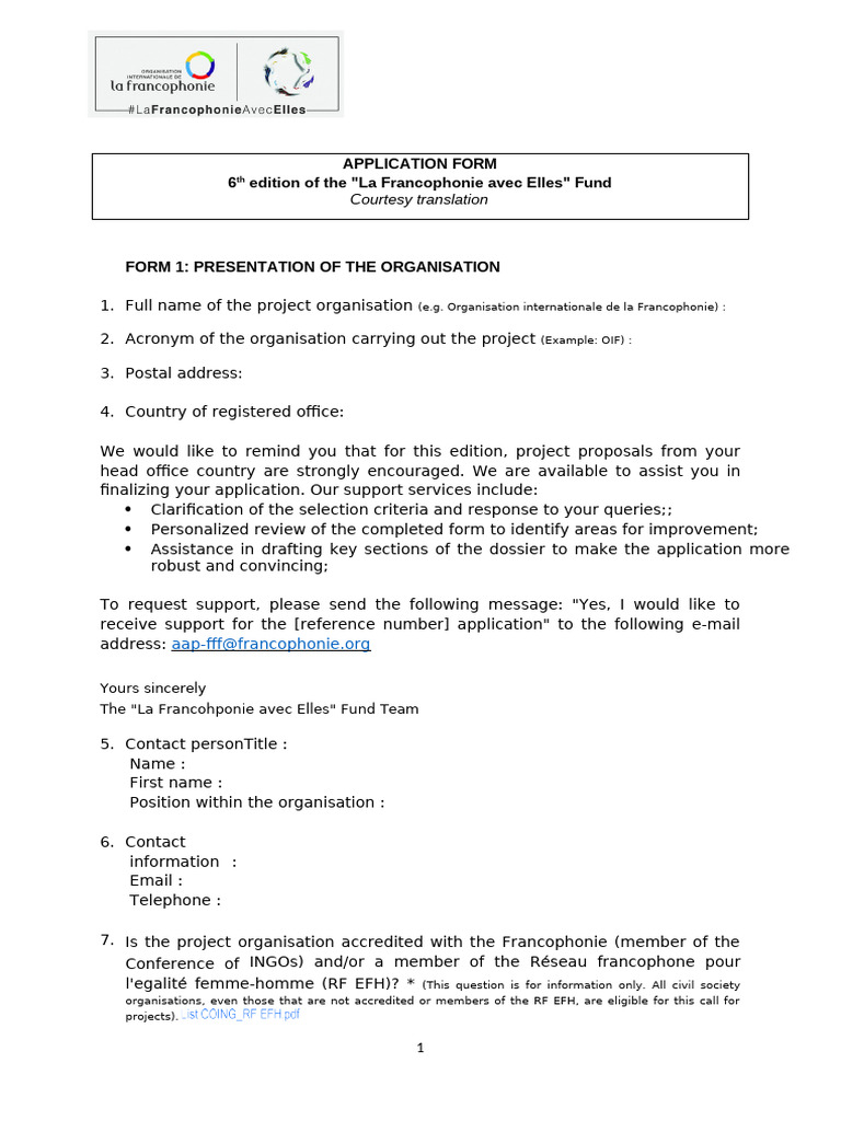 Application form 6th edition FAE | PDF | Expense | Economies