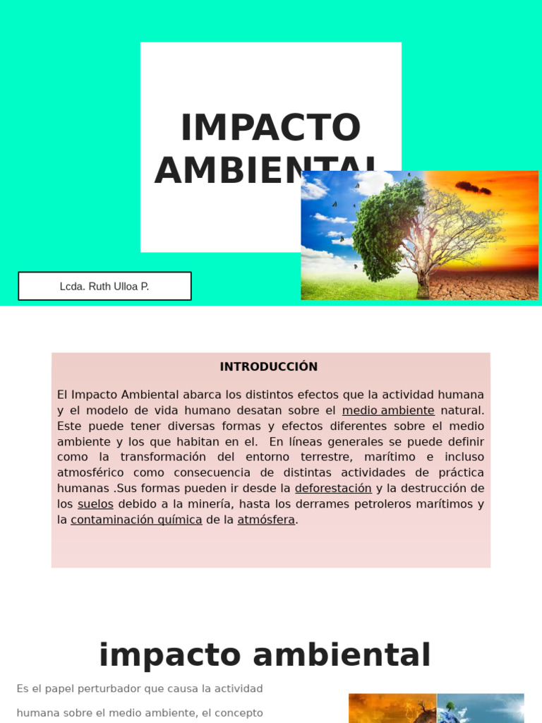 Efectos del Impacto Ambiental Humano | PDF | Entorno natural ...