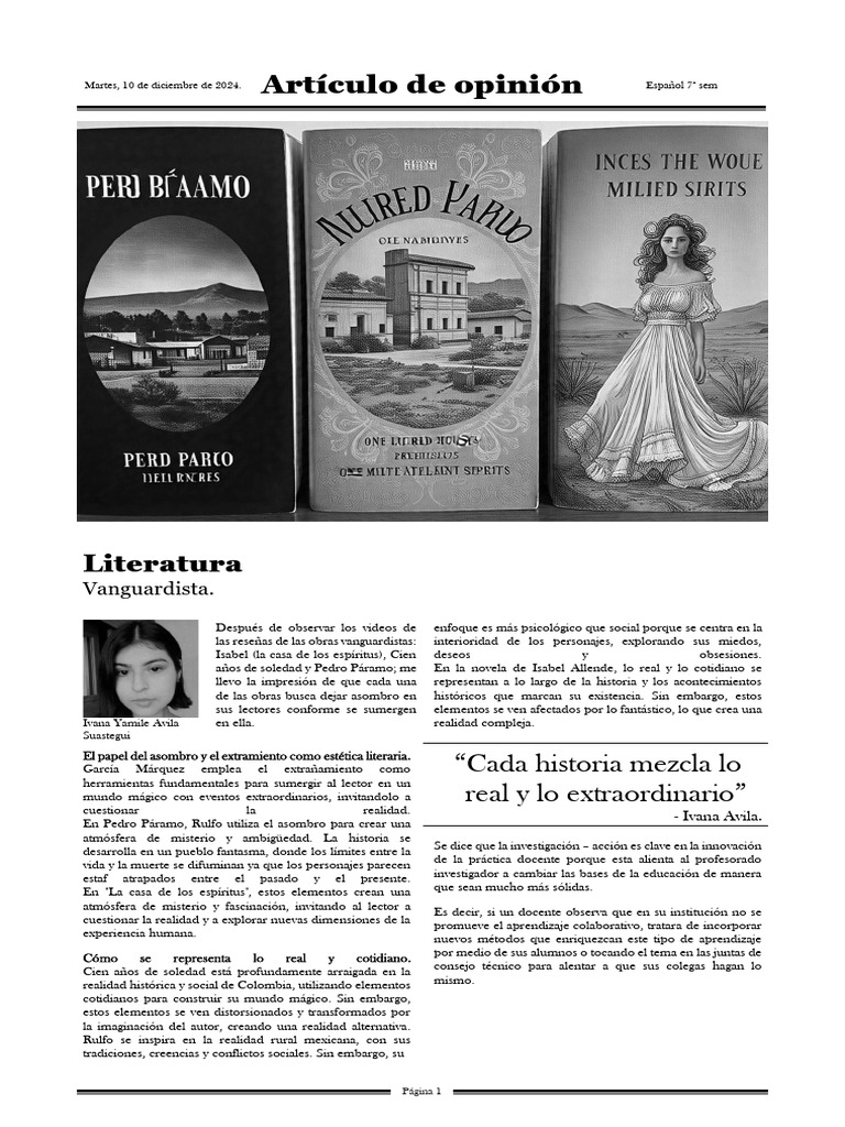 Artículo de Opinión 2 | PDF | Gabriel García Márquez | Maestros