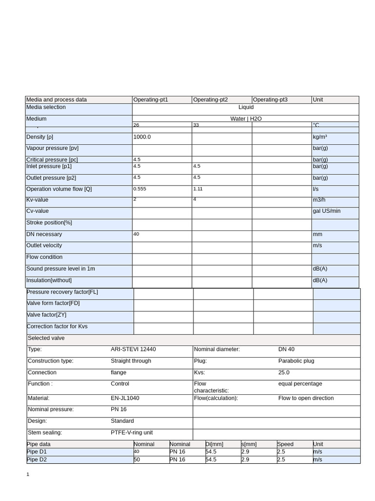 Valve Specifications and Flow Data | PDF | Pressure | Valve