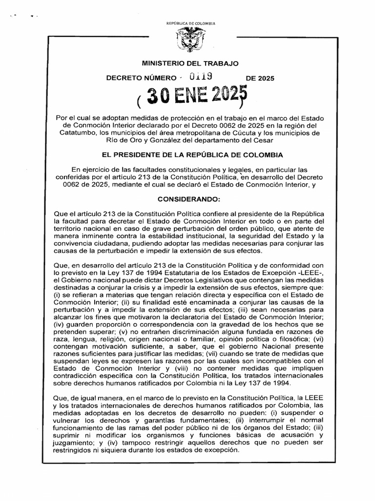 Medidas del Decreto 0119 de 2025 | PDF | Justicia | Crimen y violencia