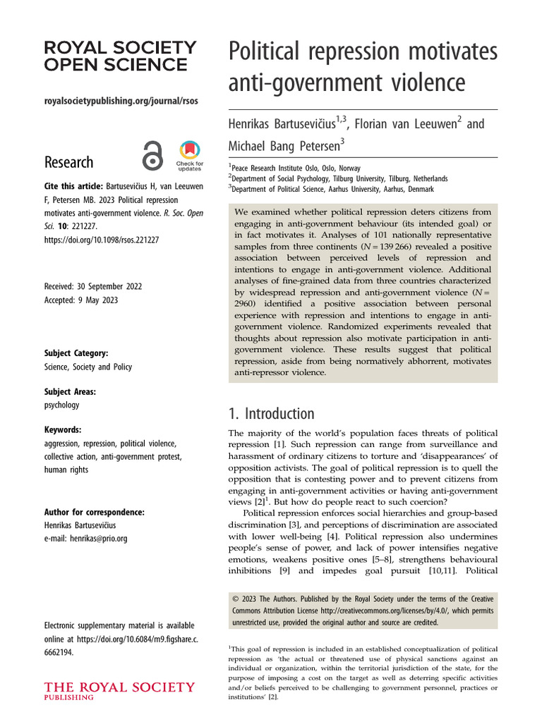 Political Repression and Violence Link | PDF | Political Repression ...
