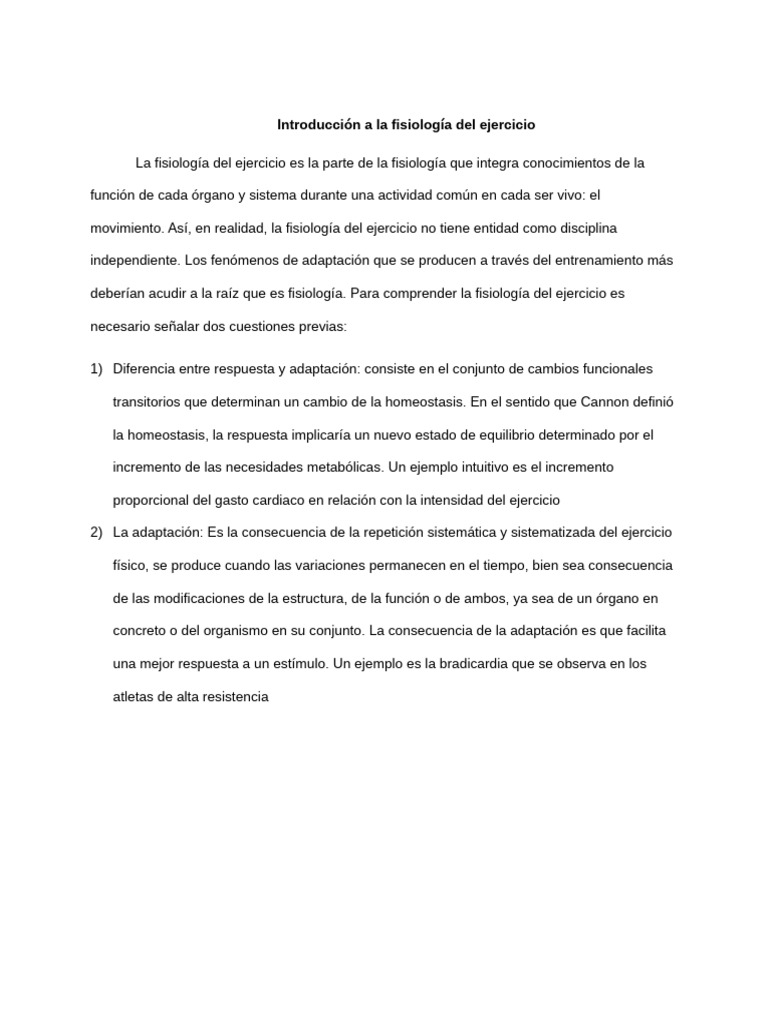 Introducción A La Fisiología Del Ejercicio - 082732 | PDF