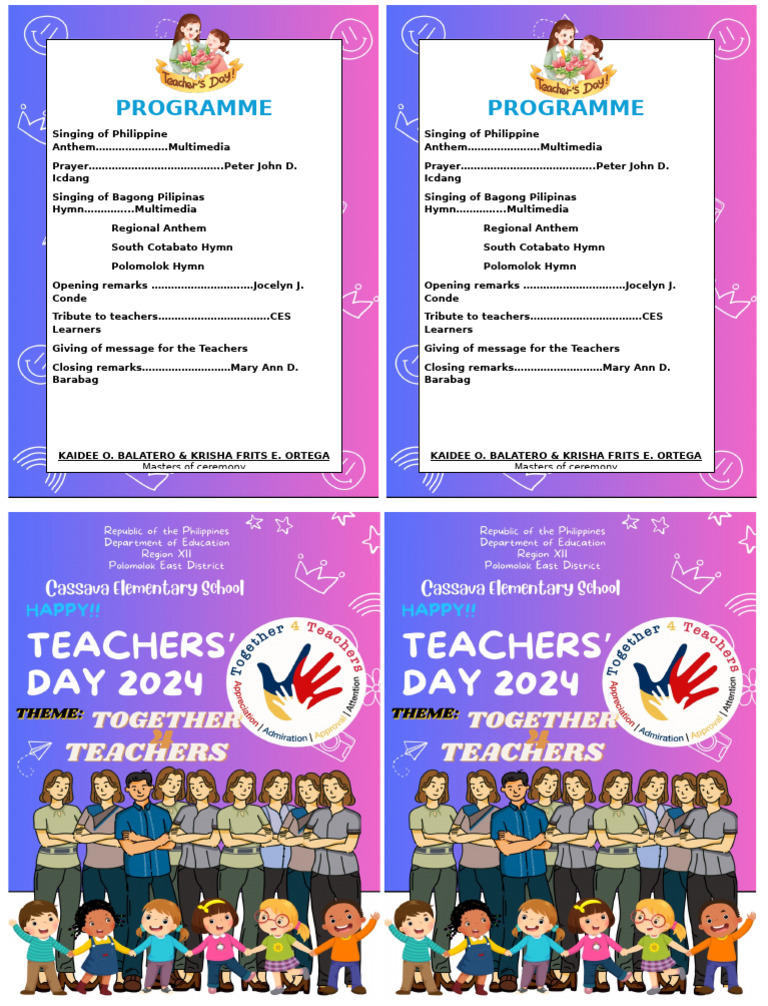 Teacher Tribute Program Outline | PDF