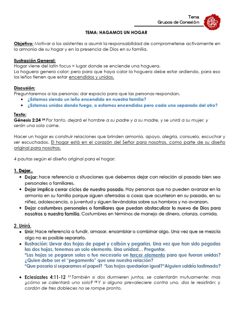 Genesis 2 - 24 Hagamos Un Hogar | PDF