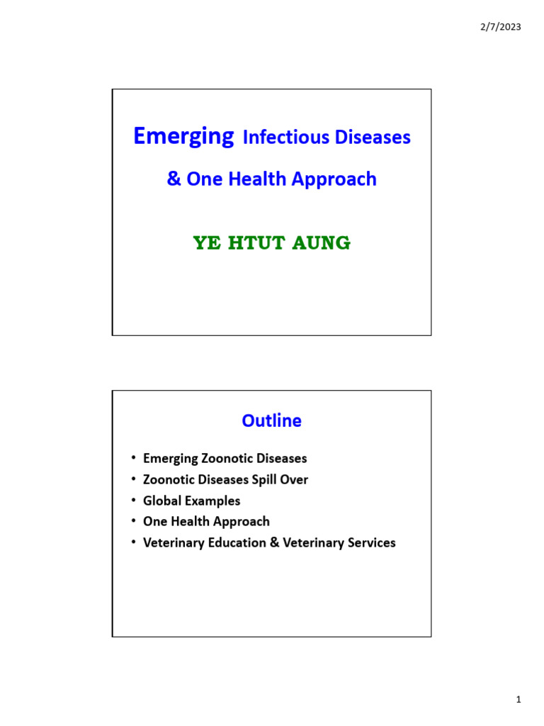 EIDs & One Health Approach 3c4fed6e 955b 4f6a b613 5364e7dfe43e | PDF ...