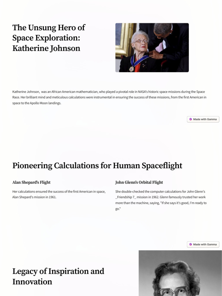 The Unsung Hero of Space Exploration Katherine Johnson | PDF