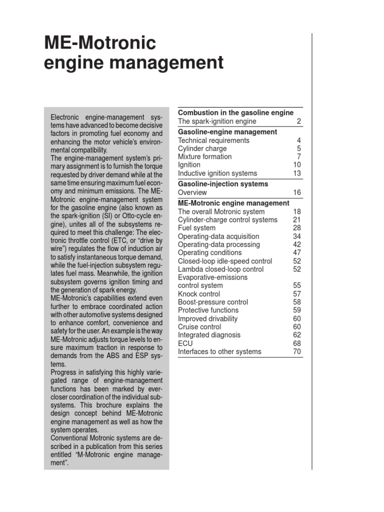 Coordinated Control of Engine Systems An Explanation of BMW's ME