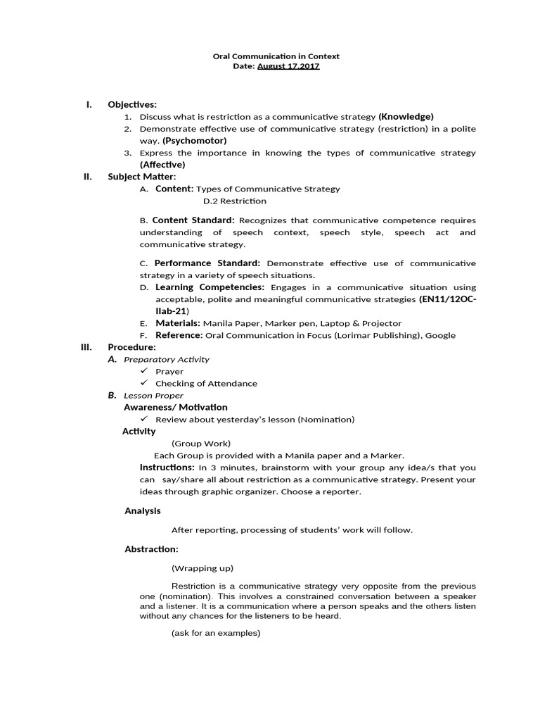 Understanding Restriction in Communication | PDF | Communication ...