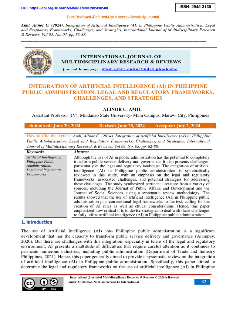 AI Integration in Philippine Public Admin | PDF | Artificial ...