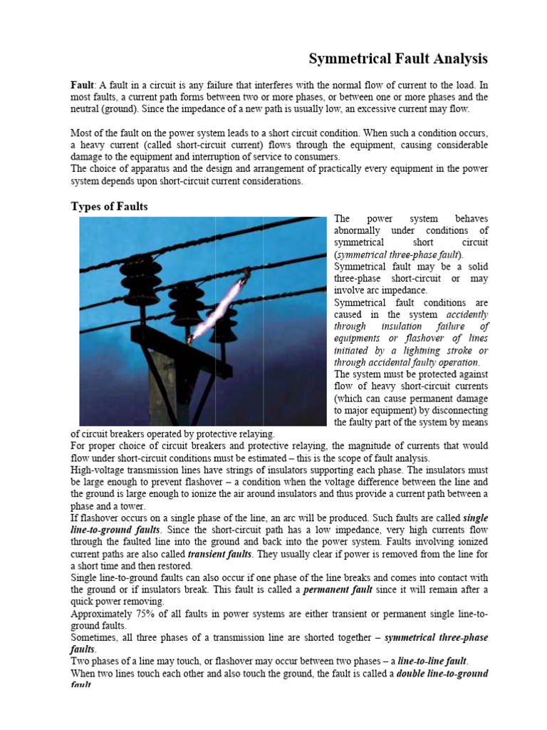 Fault Analysis in Power Systems | PDF | Alternating Current | Inductance