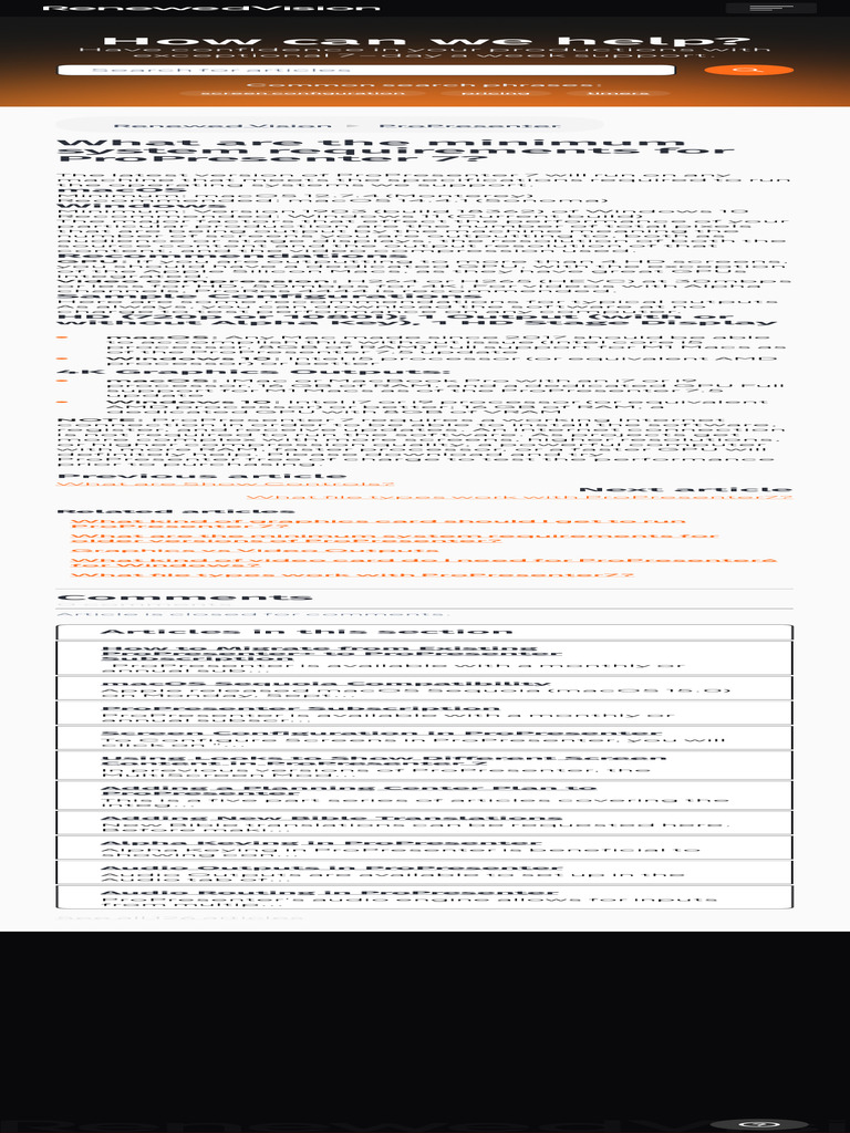 ProPresenter 7 System Requirements | PDF | Mac Os | Graphics Processing ...