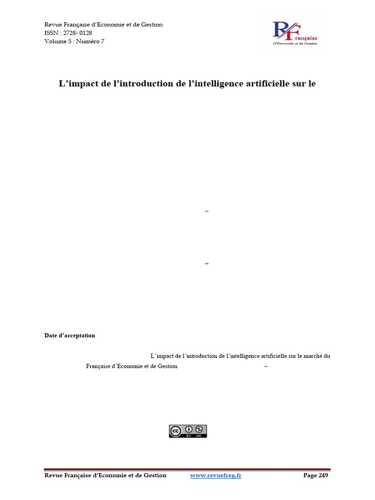 Impact de l'IA sur le marché du travail | PDF | Intelligence ...