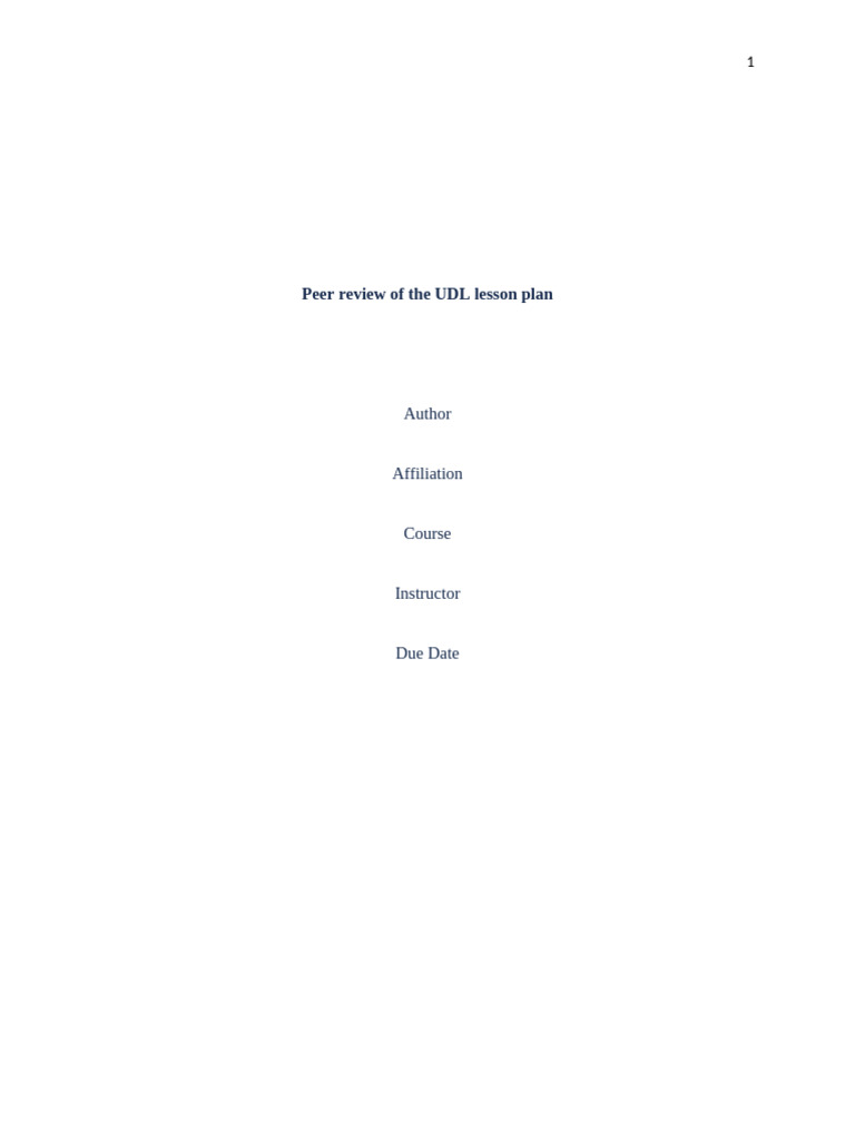 UDL Lesson Plan Peer Review Insights | PDF | Human Communication | Learning