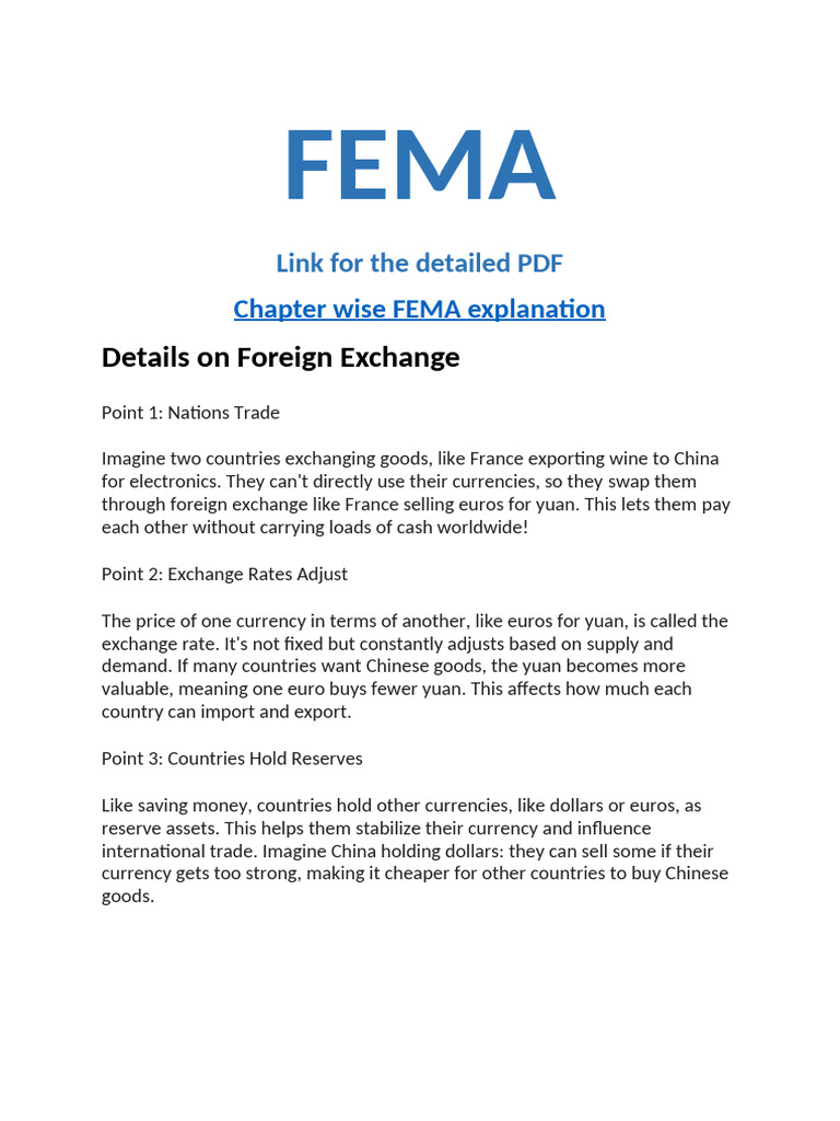 FEMA | PDF | Foreign Exchange Market | Exchange Rate