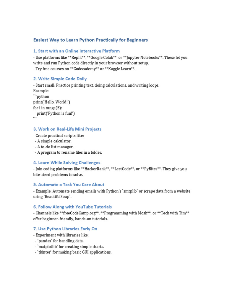Easiest Way To Learn Python | PDF
