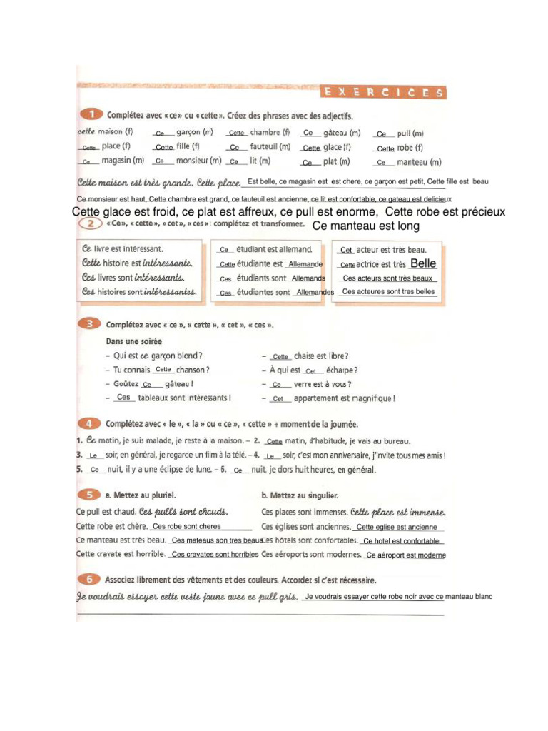 Adjectifs en français : exemples variés | PDF