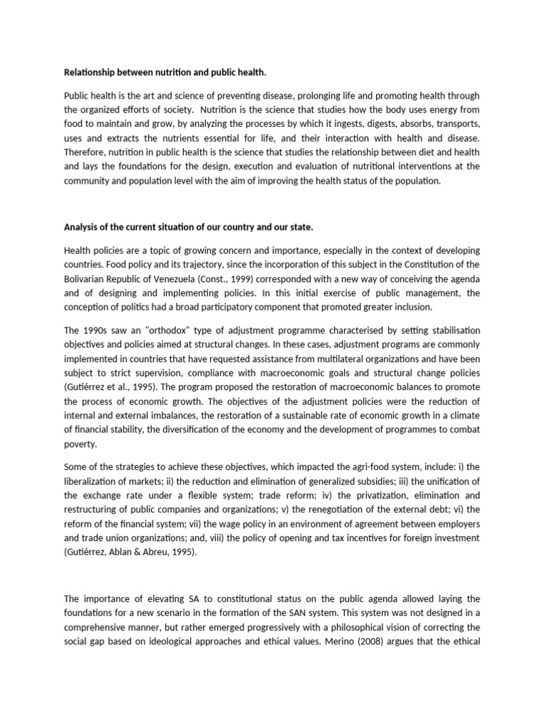 Nutrition's Impact on Public Health Policy | PDF | Nutrition | Diet ...