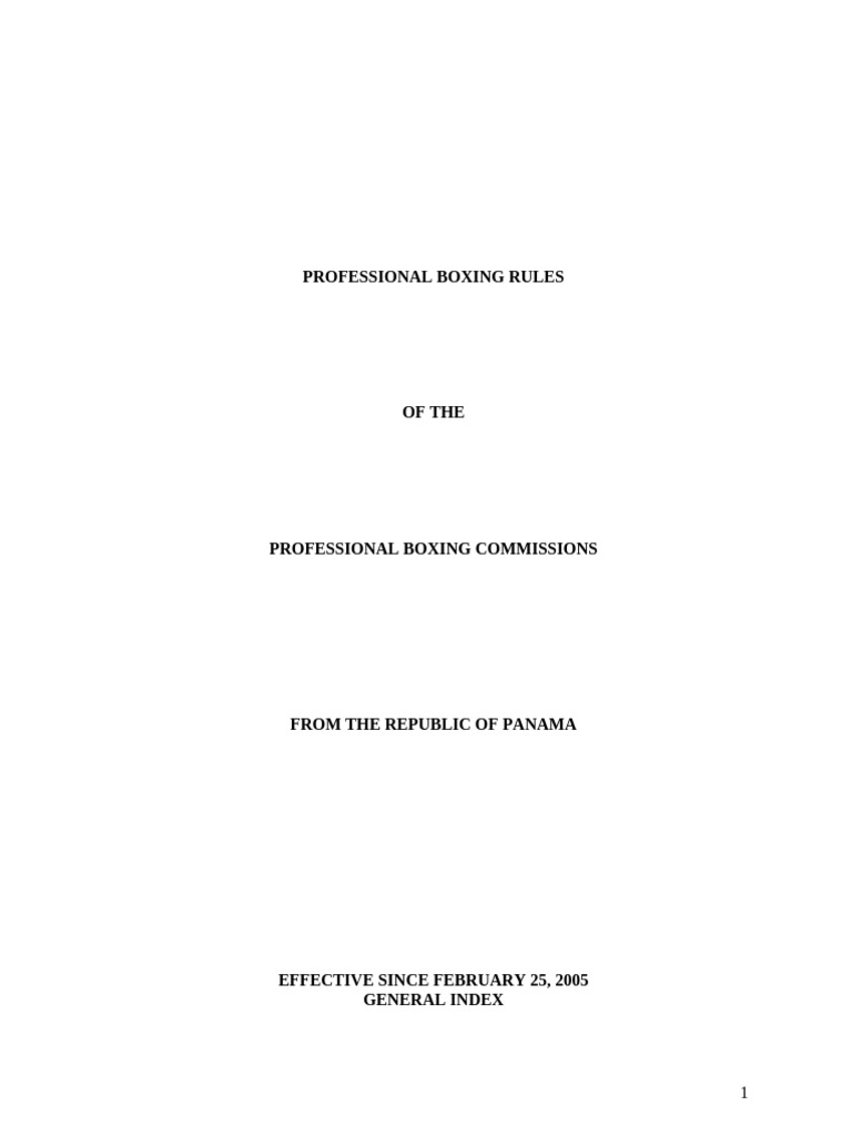 Panama Professional Boxing Rules | PDF | License | Justice