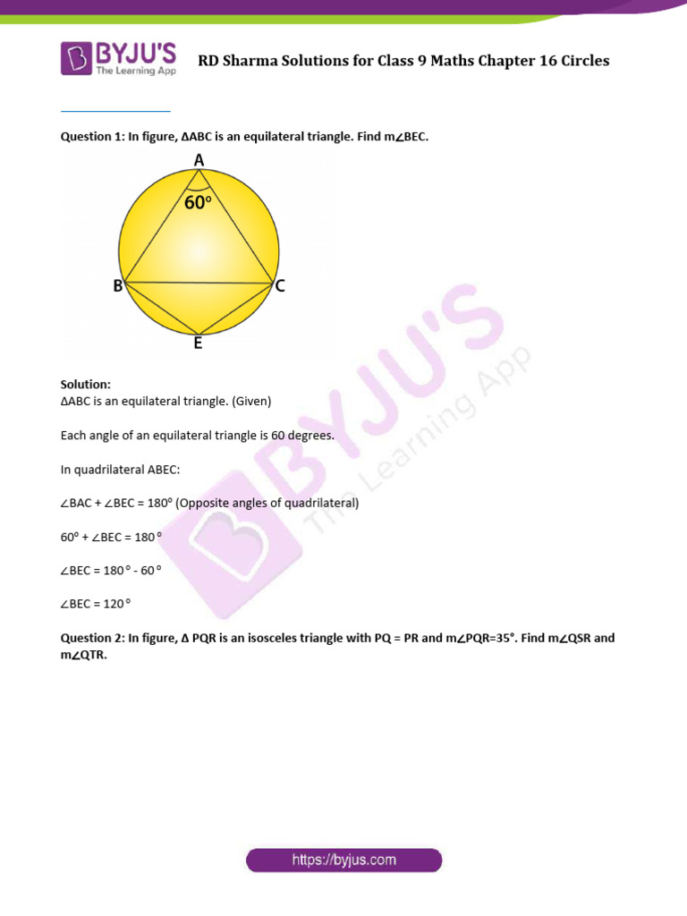 RD Sharma Jan2021 Solution Class 9 Maths Chapter 16 Exercise 16.5 | PDF ...