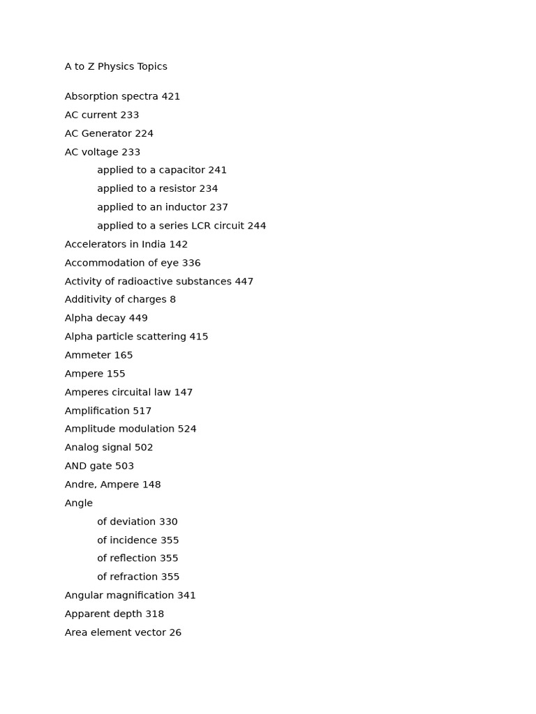 Easy Physics Topics